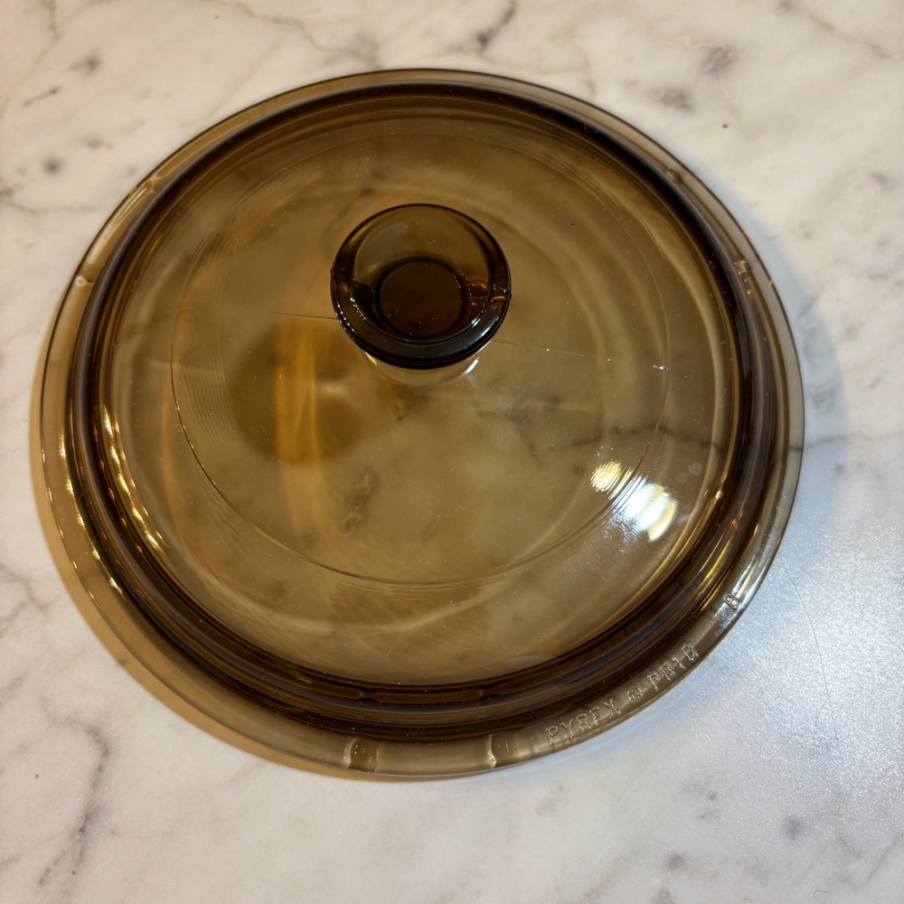 Pyrex Visions Amber Brown Glass Lid PS-10-C for 1.5 Quart Casserole Saucepan